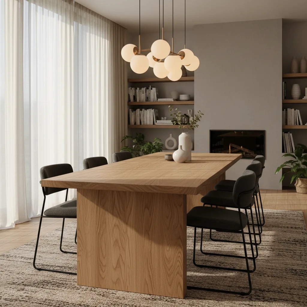 Massief eiken eettafel