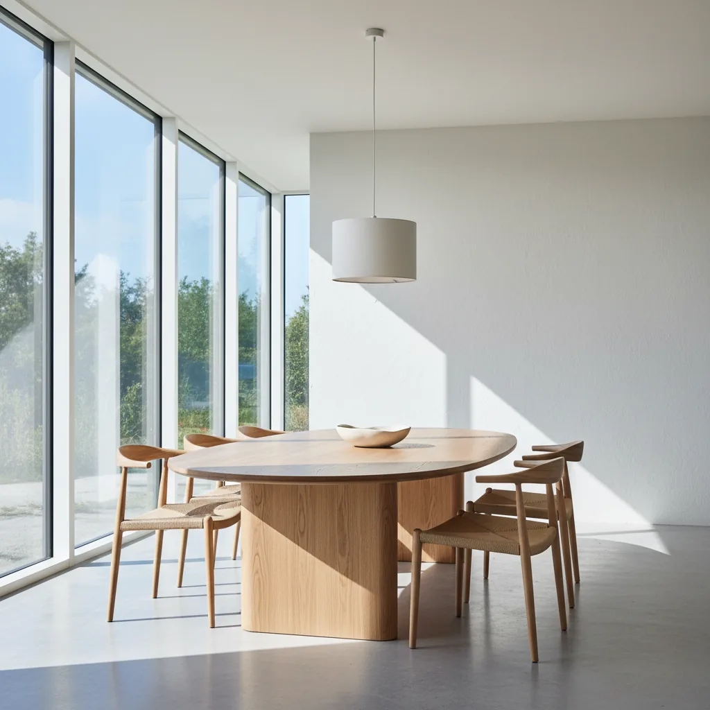 Deens ovale eettafel met organische vormen